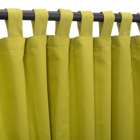 Sunbrella Outdoor Curtain Panel with Tab Top Echo Limelight